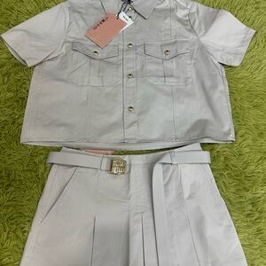 Miu Miu Cream Button-Up Set